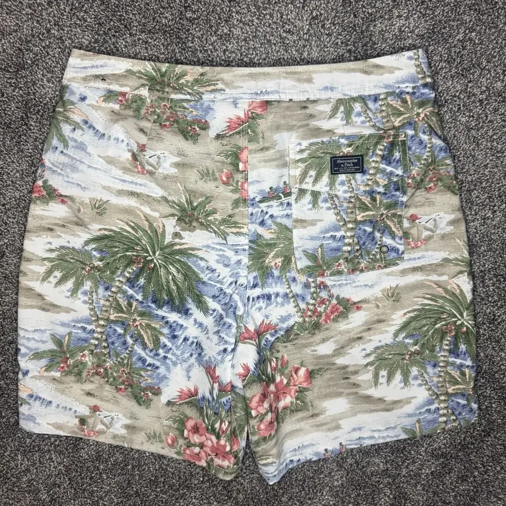Abercrombie & Fitch Men Swim Trunks 30 Tropical Island Palm Tree Board Shorts